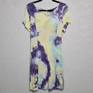Umgee Women's Tie-Dye Shirt Dress Size M Hippie Distressed Indie Summer Relaxed